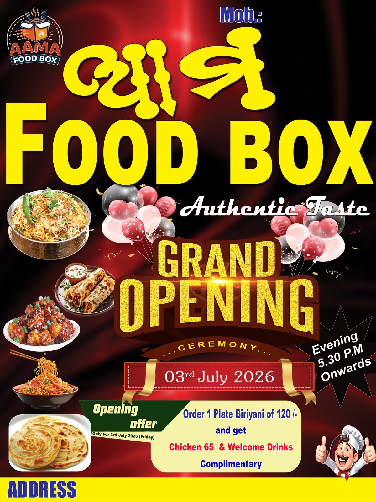 Grand Opening Banner — Hotel & Restaurant
