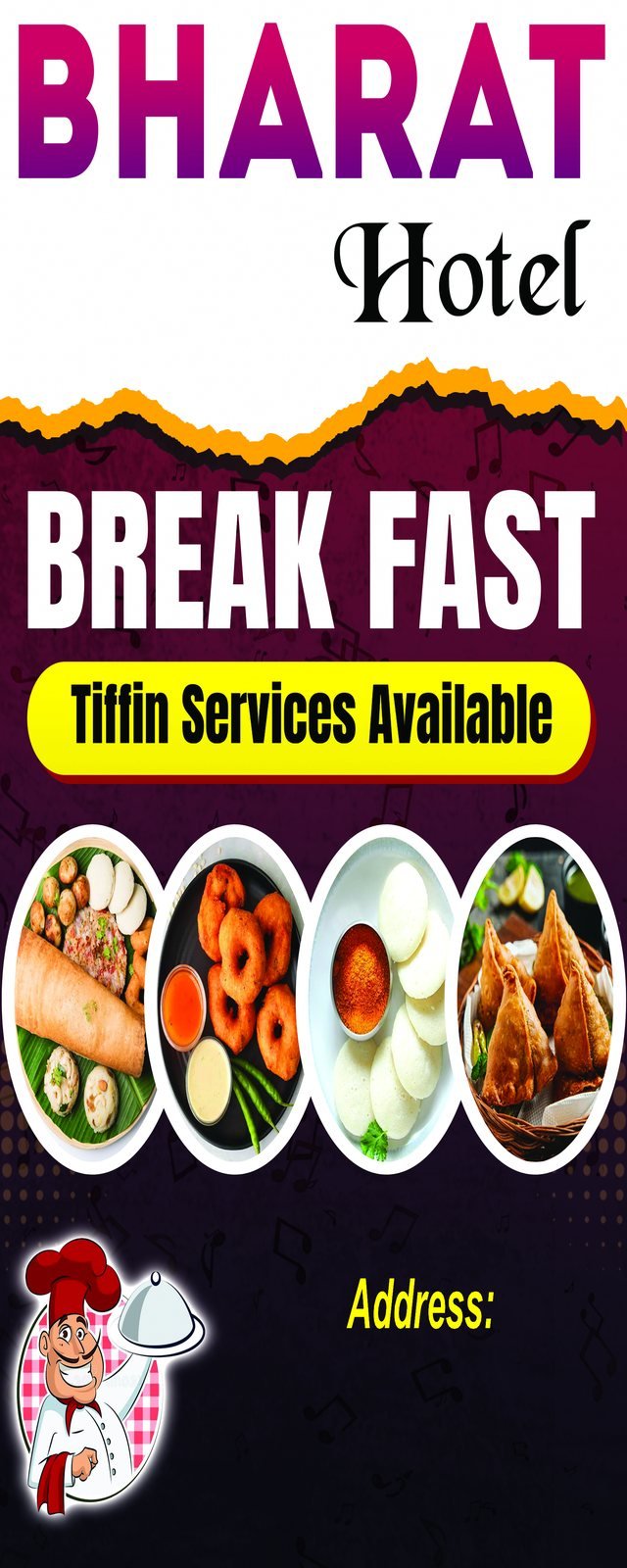 Hotel Breakfast Standee — Tall Menu